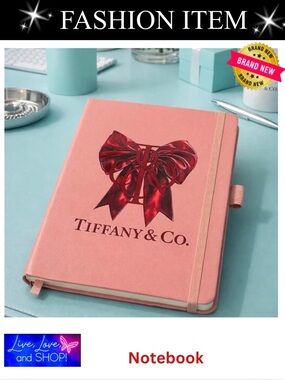 B-1CS-1A: NOTEBOOK: Coral Featuring a Red/Maroon Bow, NWOT